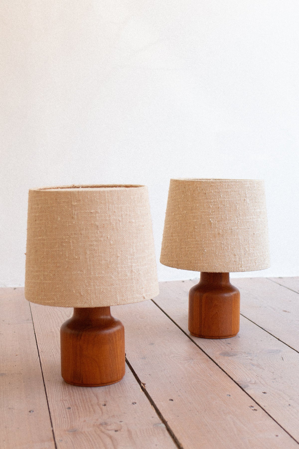 Kirk Copenhagen Teak Table Lamps — close-up