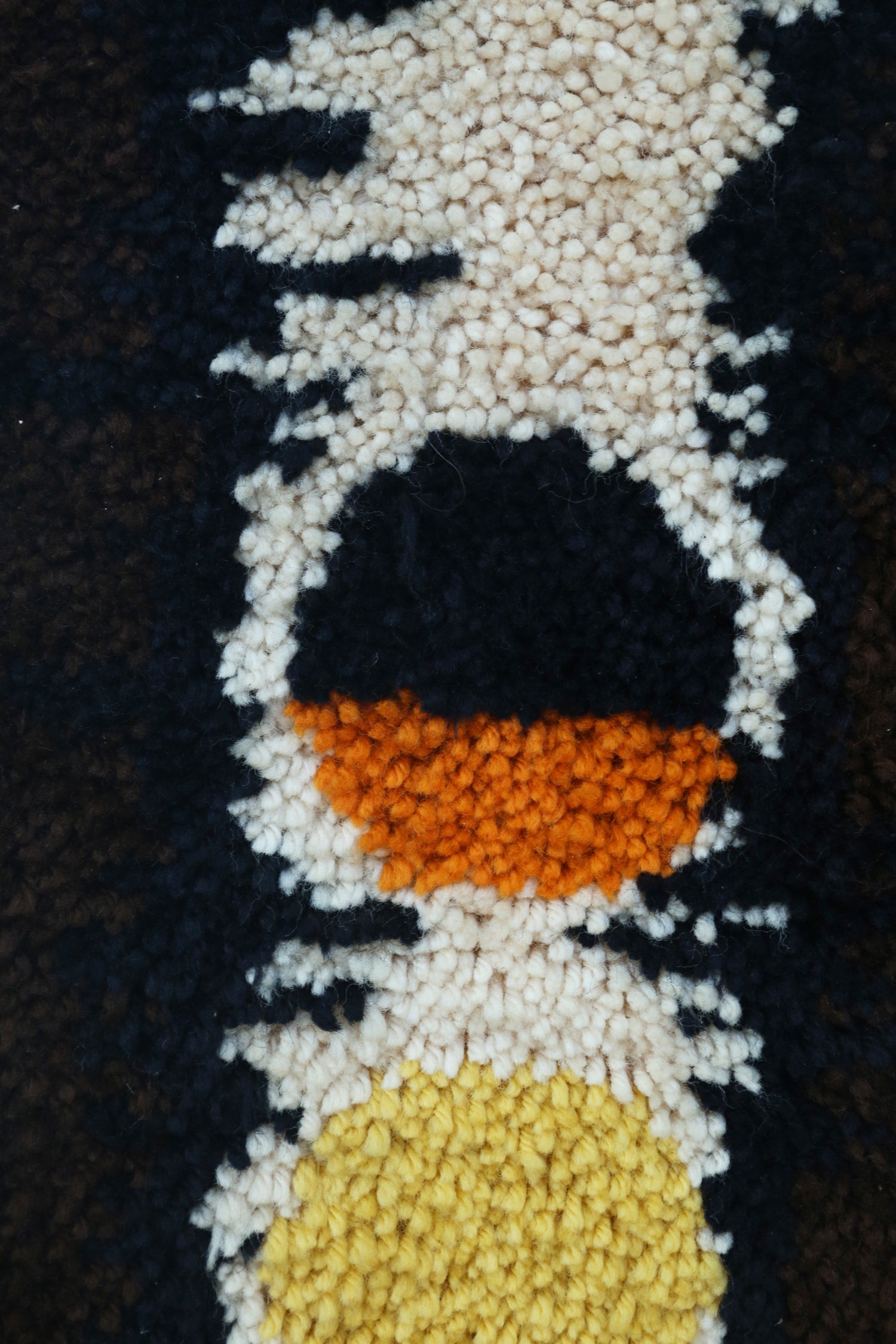 Scandinavian Textile Framed Art — side angle showing textured wool colors