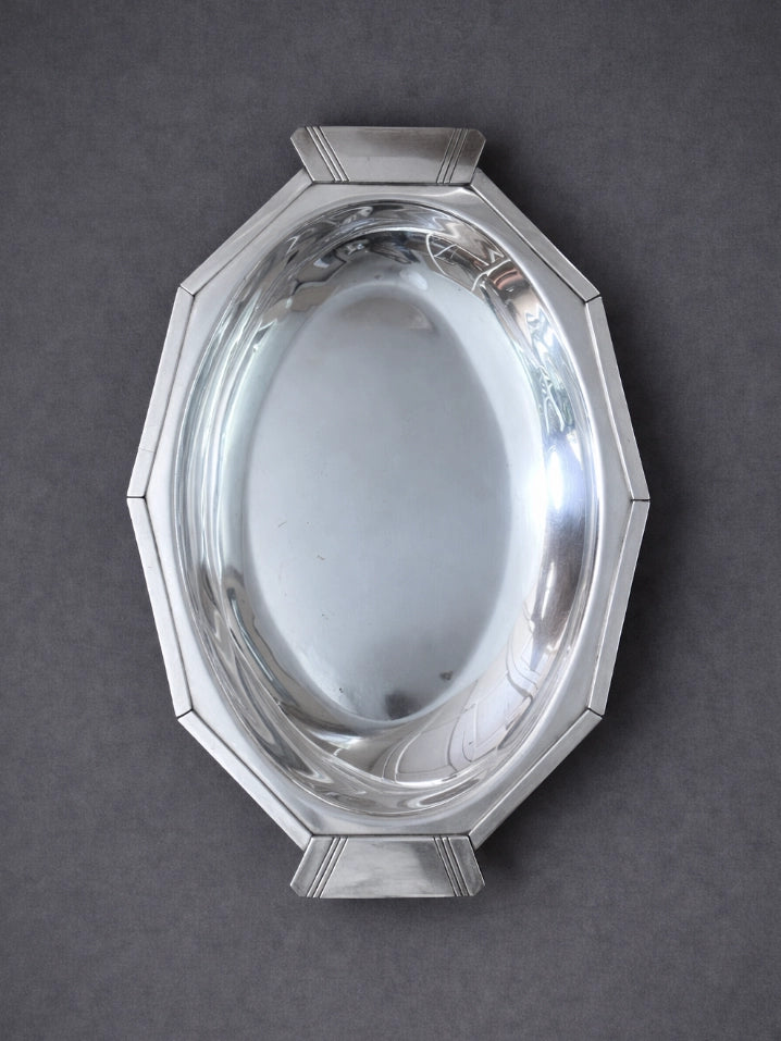1930s Art Deco Orfèvre Silver-Plated Octagonal Serving Platter by Blisse | The Oblist