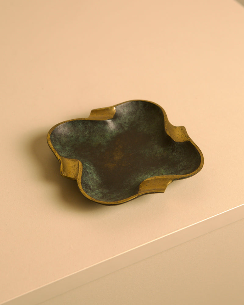 Italian Bronze Ashtray, 1940s by Treaptyque | The Oblist — handcrafted bronze, green patina