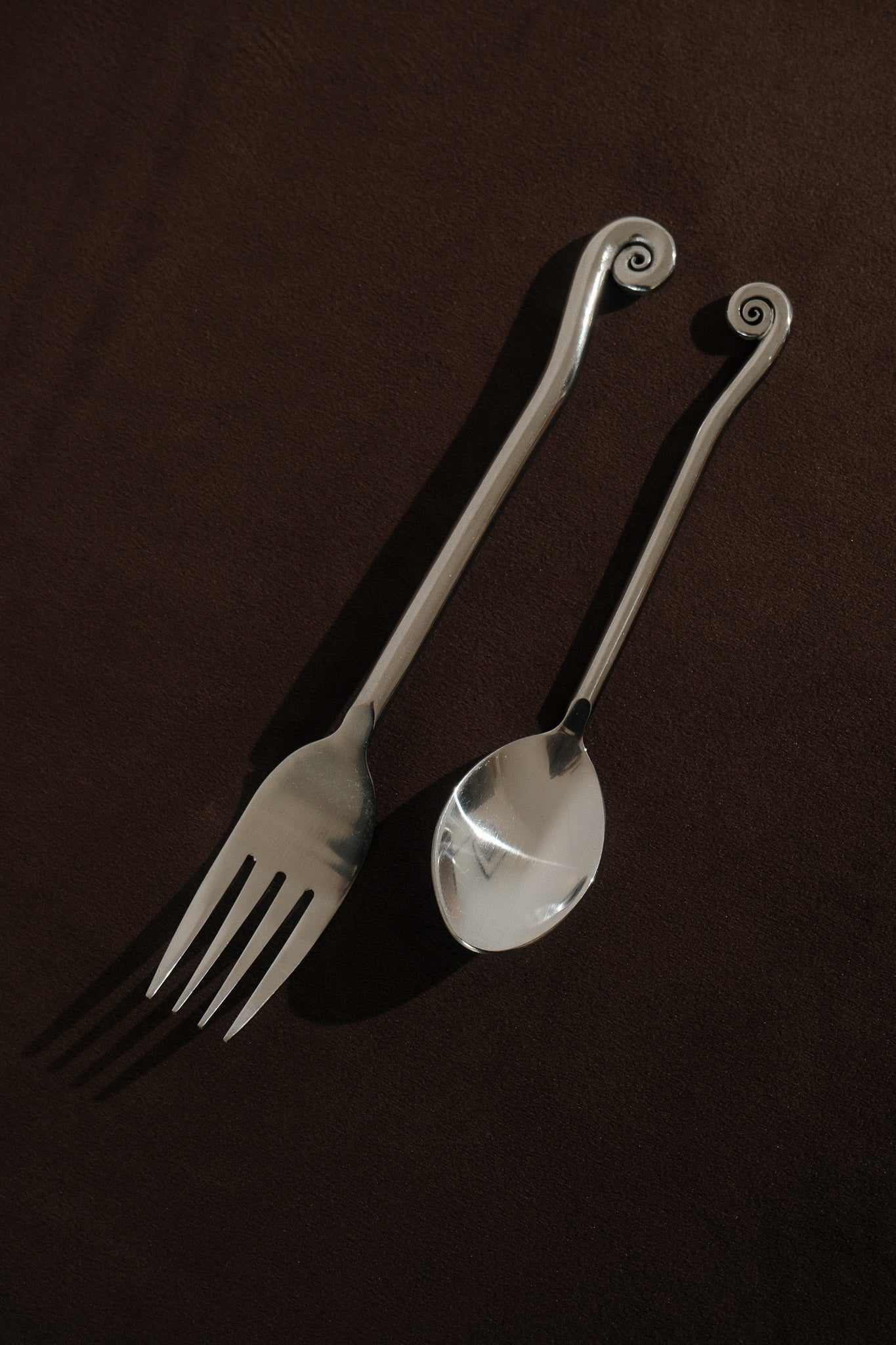 12-Piece Inox Cutlery Set with Spiral Handles — side angle