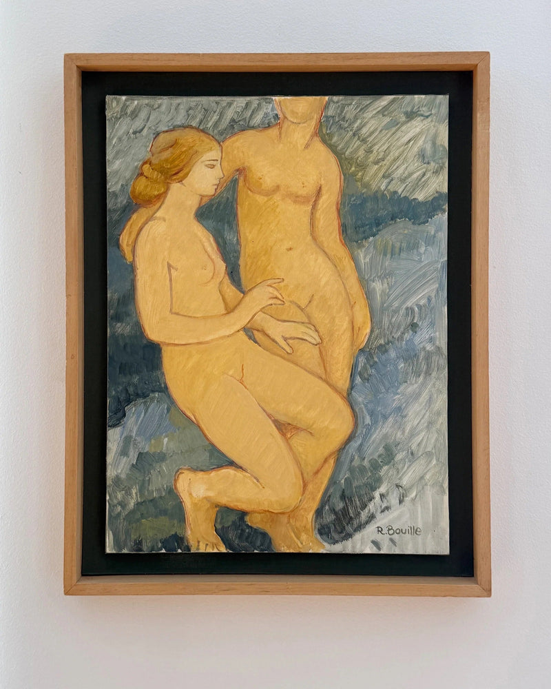 Female Figures, Robert Bouille — close-up of painted figures in warm tones