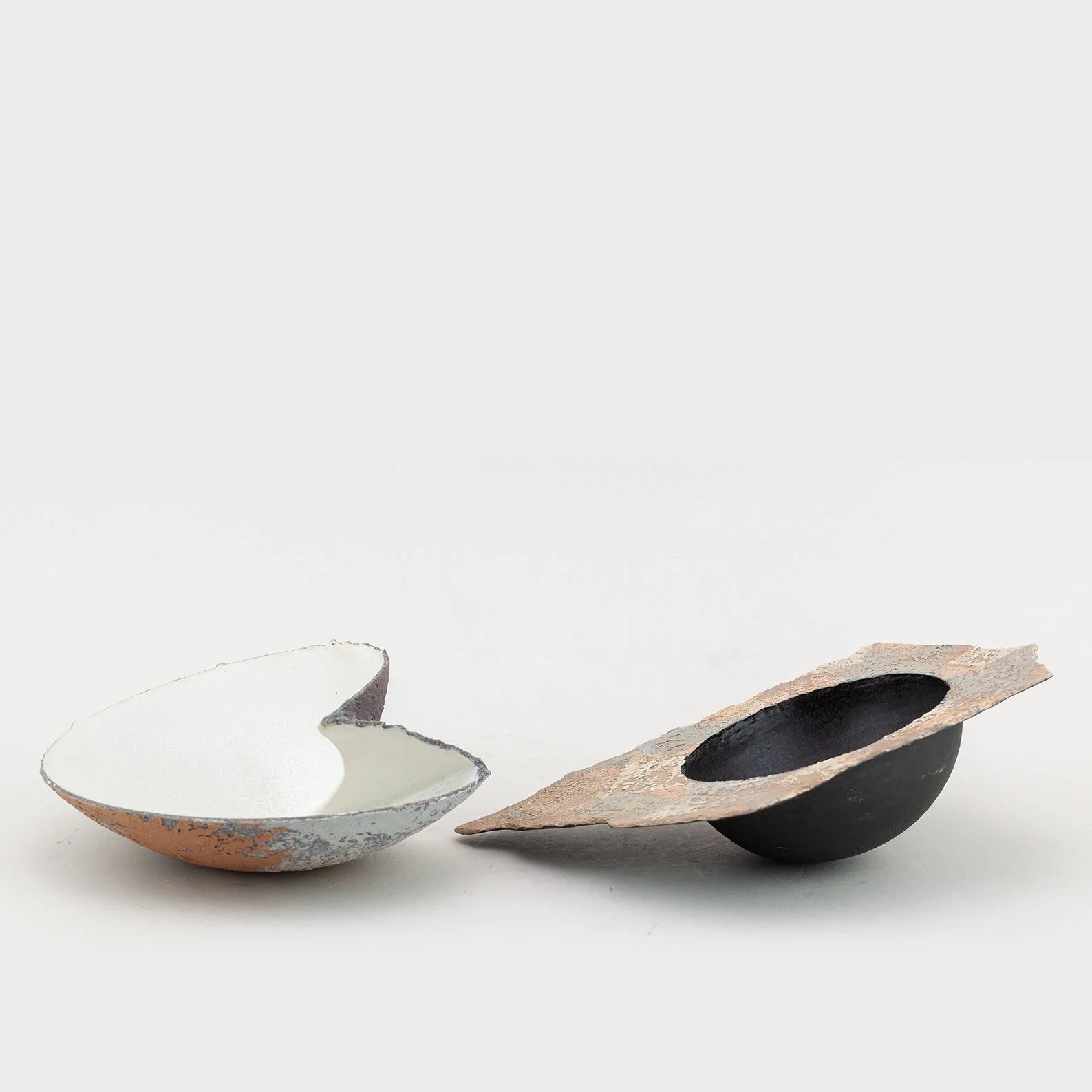 Pair of Decorative Sculptural Bowls — side angle