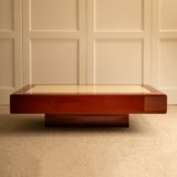 Lacquered Coffee Table - Italy 1970s — front view highlighting wooden finish
