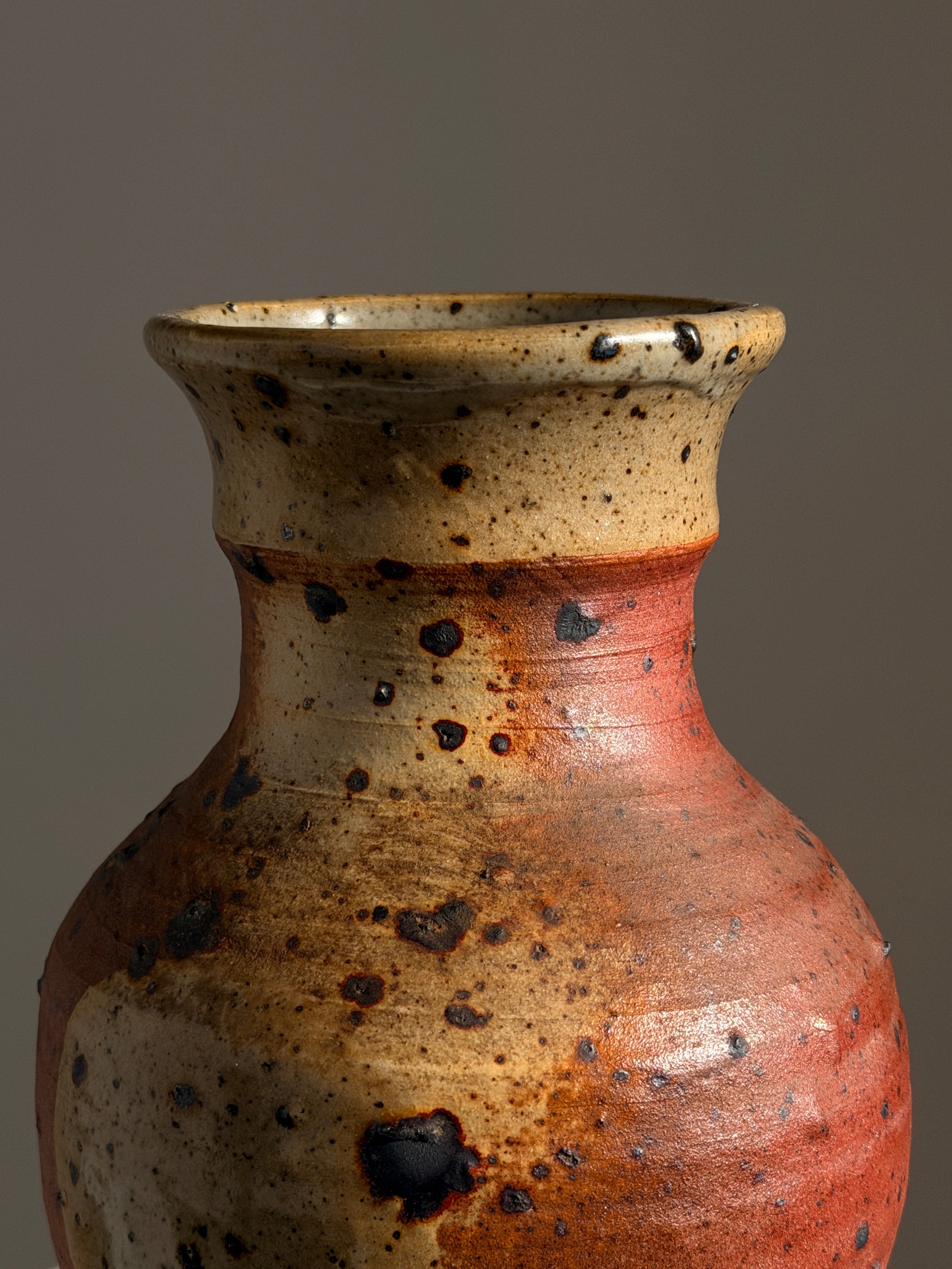 Stoneware vase by Pierre Digan, La Borne, circa 1970 — lifestyle setting