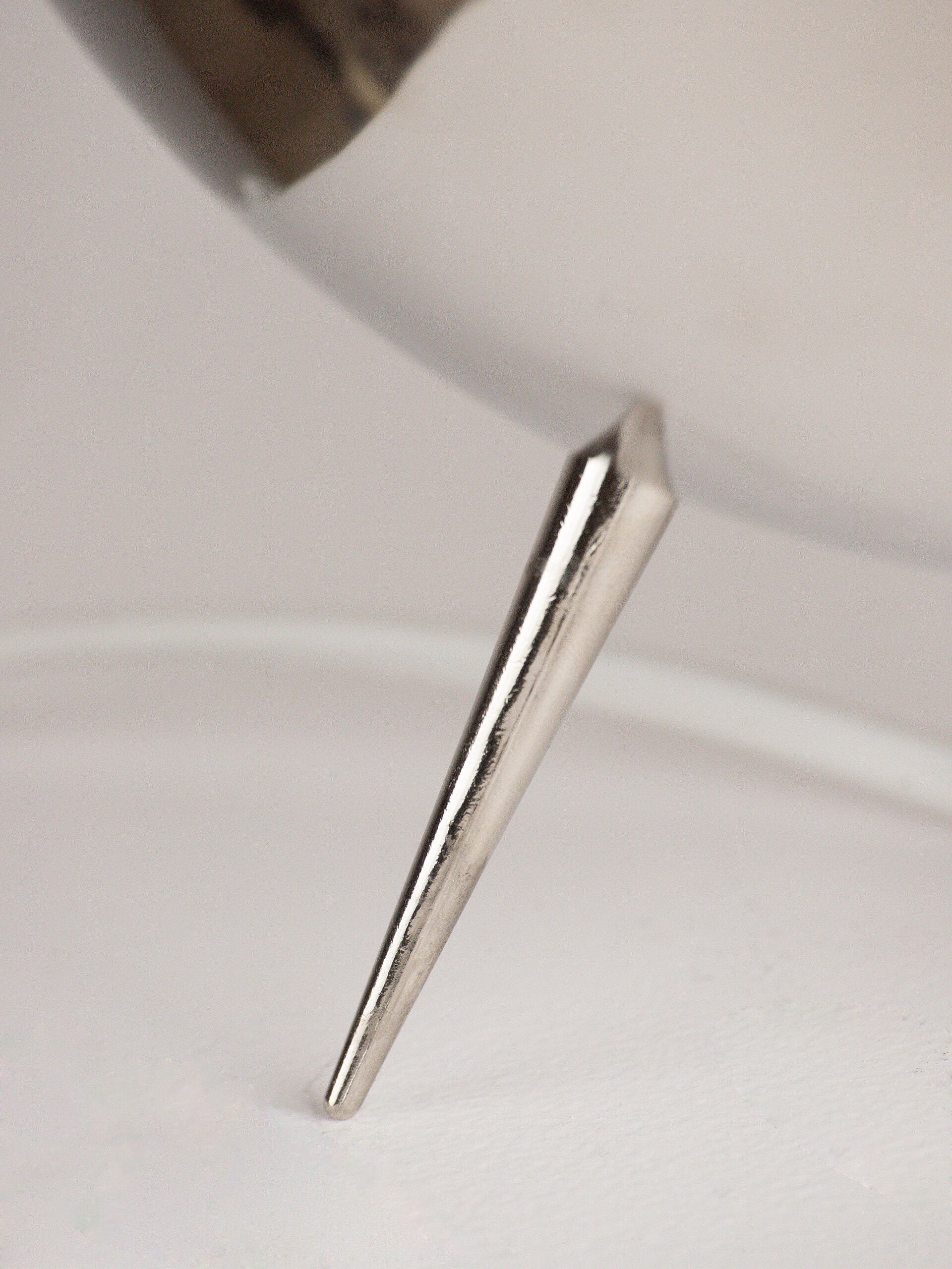 Pair of UFO Dome Table Lamps, Polished Stainless Steel, Space Age Style — detail view