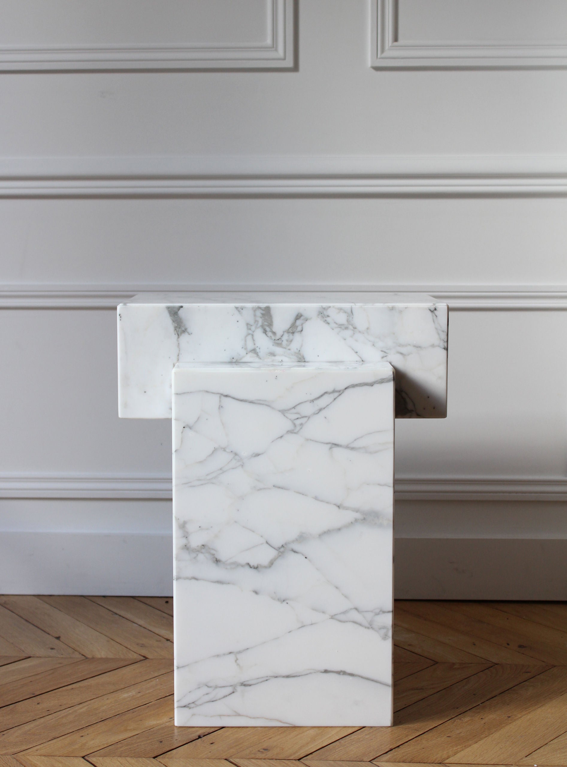 Gaia Venato Marble Coffee Table — side angle