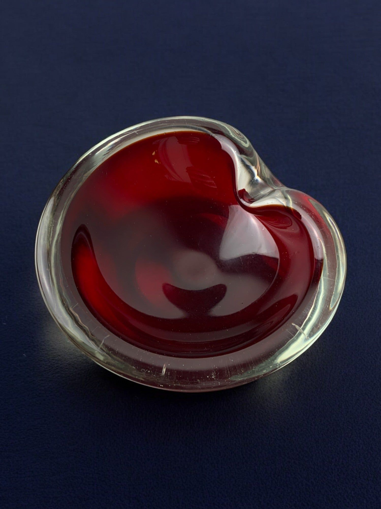 Sommerso Vide-poches by Seguso, Murano Glass, Italy, 1970s — side angle