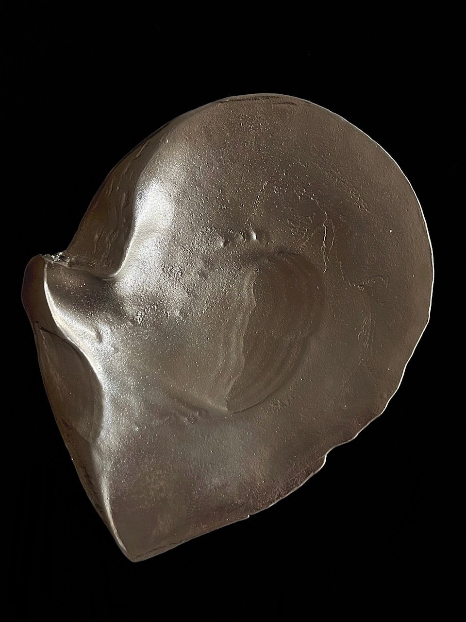 Oyster Shell Sculpture in Silver — detail view