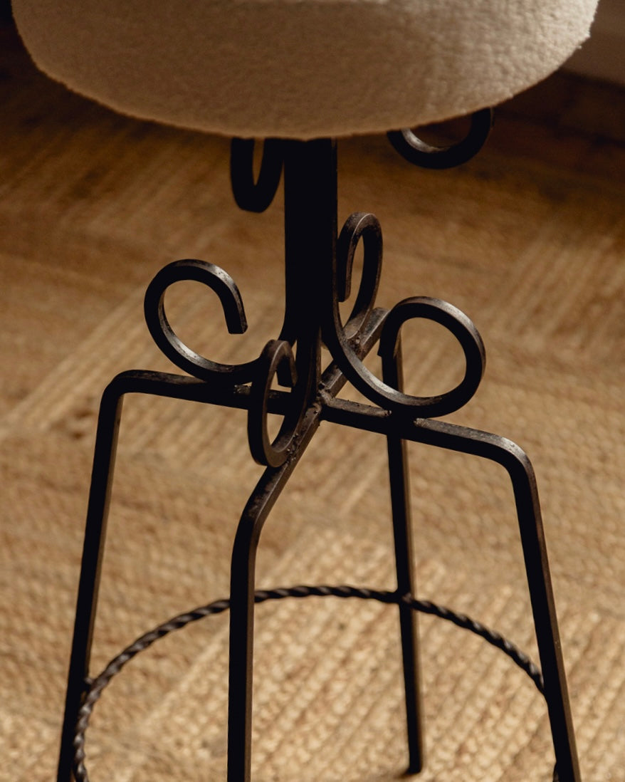 French Wrought Iron Stools — lifestyle setting