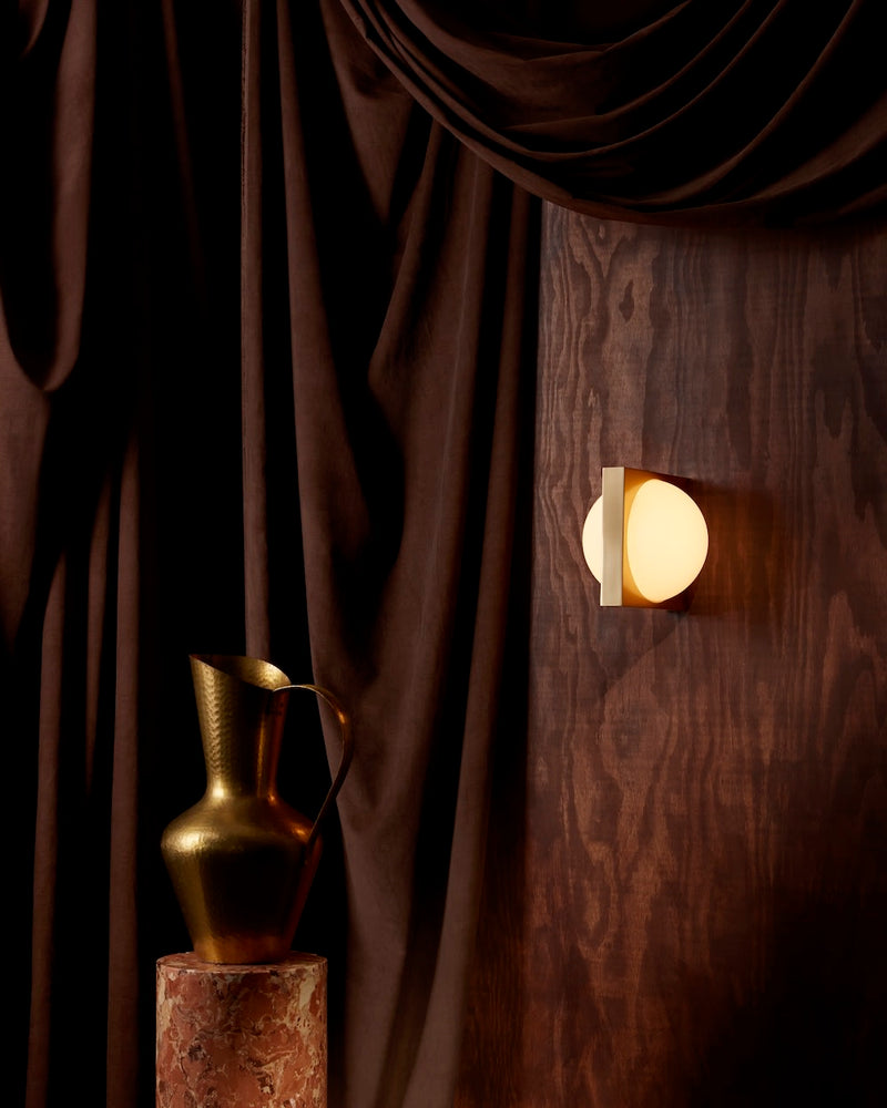 Solstice Wall Light by Lee Broom | The Oblist — brass and glass design