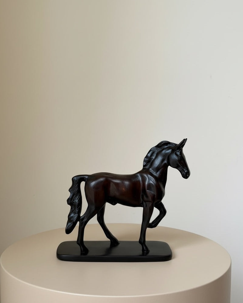 Contemporary Horse Sculpture by Flock Studio | The Oblist — handcrafted dark finish