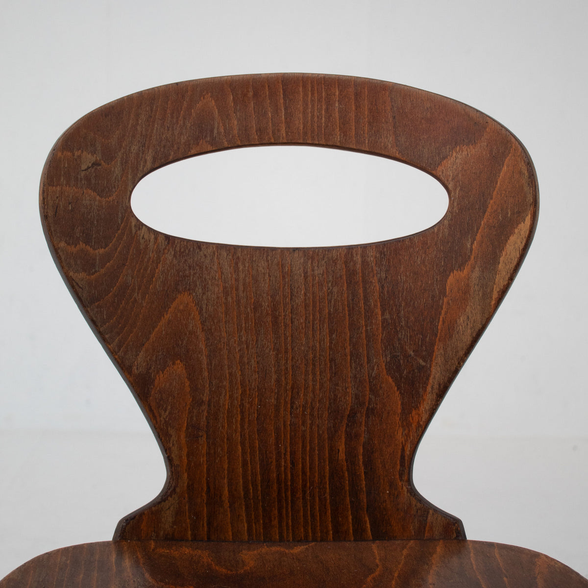 Set of Six Sculptural Wooden Dining Chairs — view 9