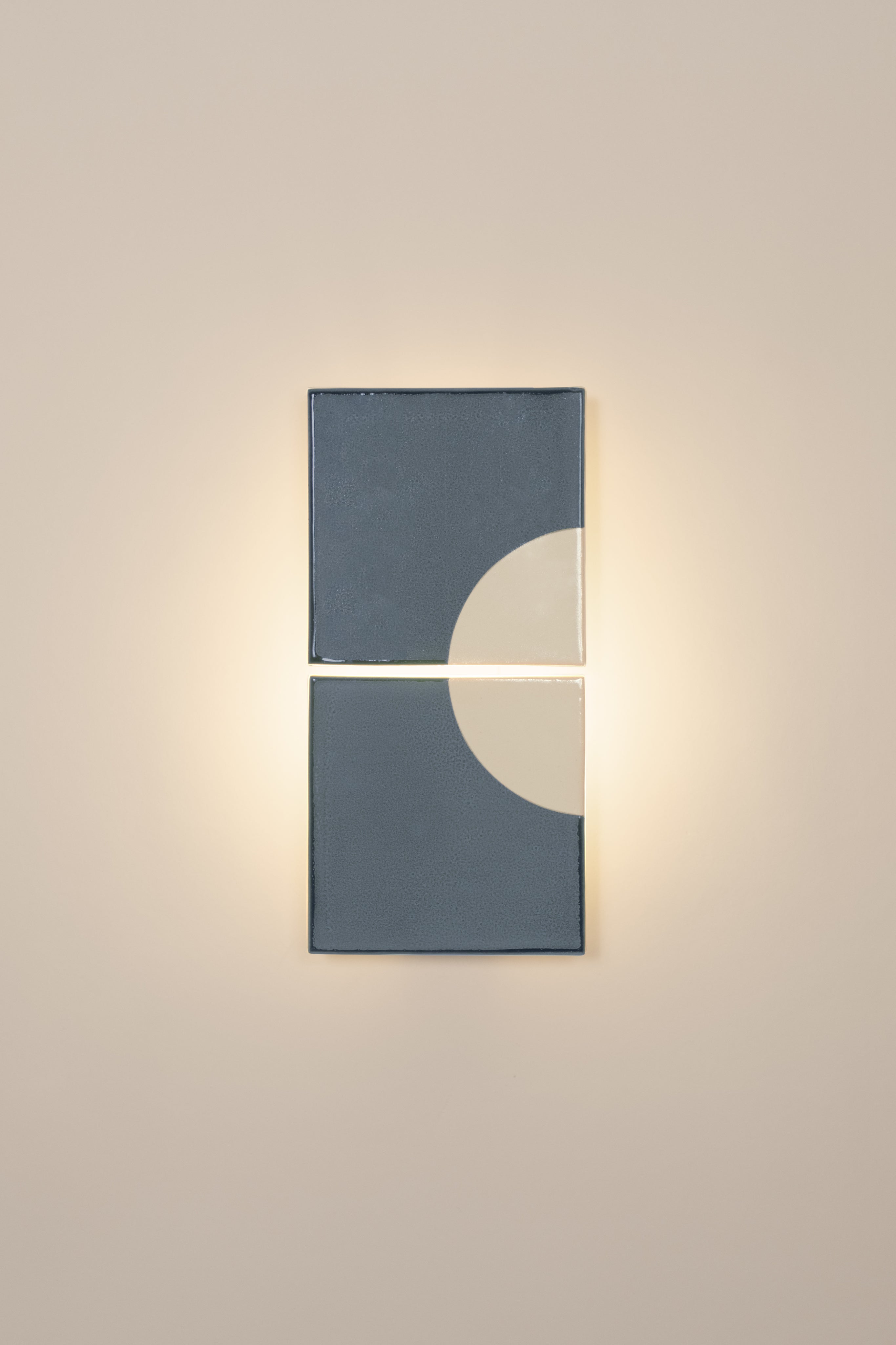 Tiles Moon B by Violaine d'Harcourt | The Oblist — handcrafted ceramic, blue tones