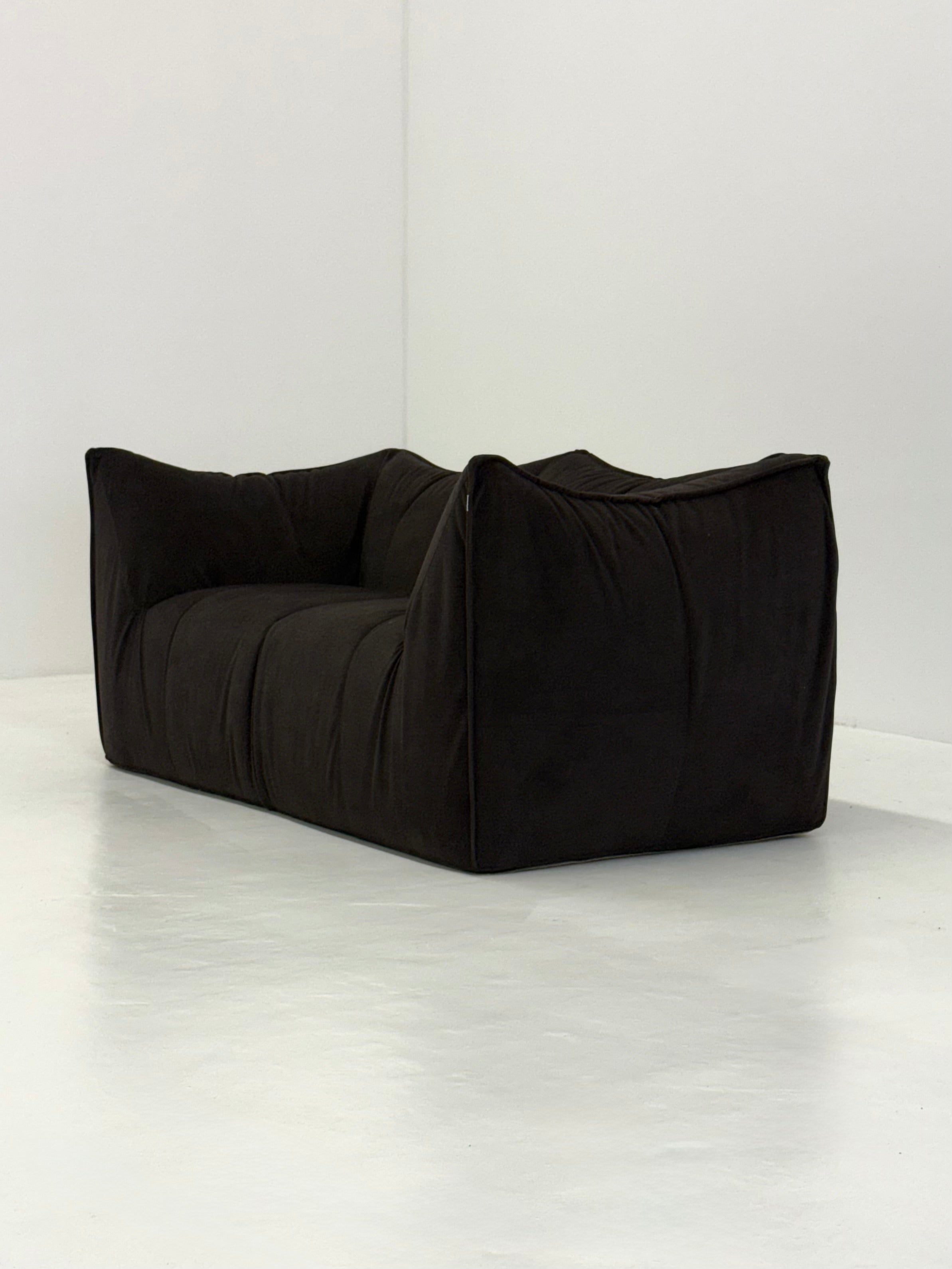 Vintage Bambole sofa in dark brown by Mario Bellini for B&B Italia — side angle