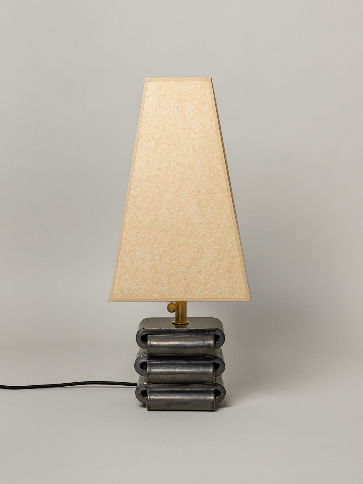 Gio Table Lamp, Graphite / Kraft Shade — lifestyle setting