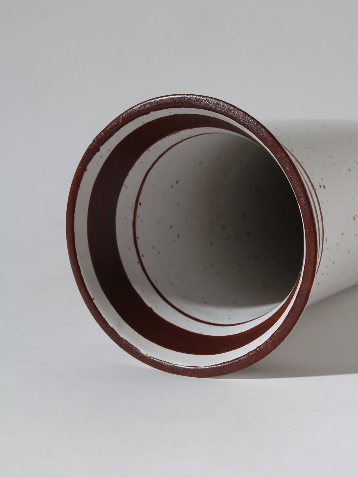 Sven Wejsfelt Handmade Ceramic "Belinda" Vase, For Gustavsberg, 1960s — top view showing interior glaze details