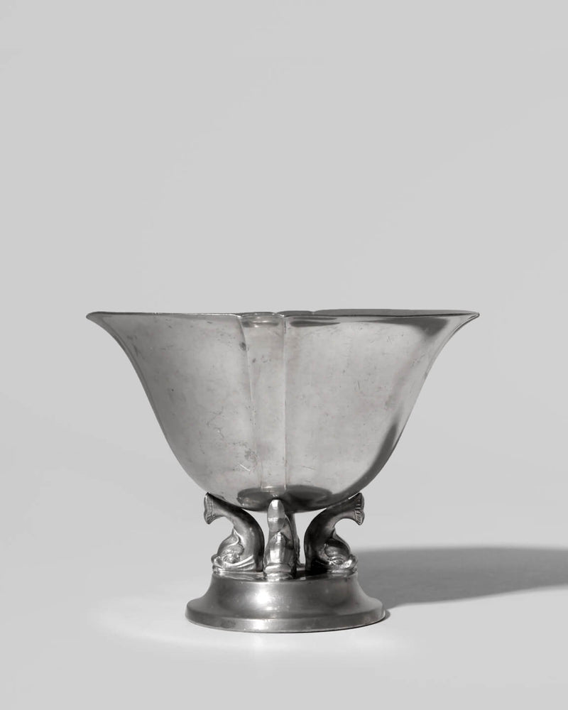 Art Deco Pewter Dolphins Bowl, GAB, Sweden, 1935 by Vintage Stories | The Oblist