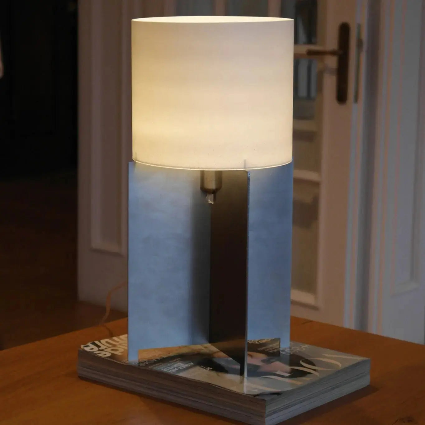 Lumix Table Lamp Stainless Steel — side angle