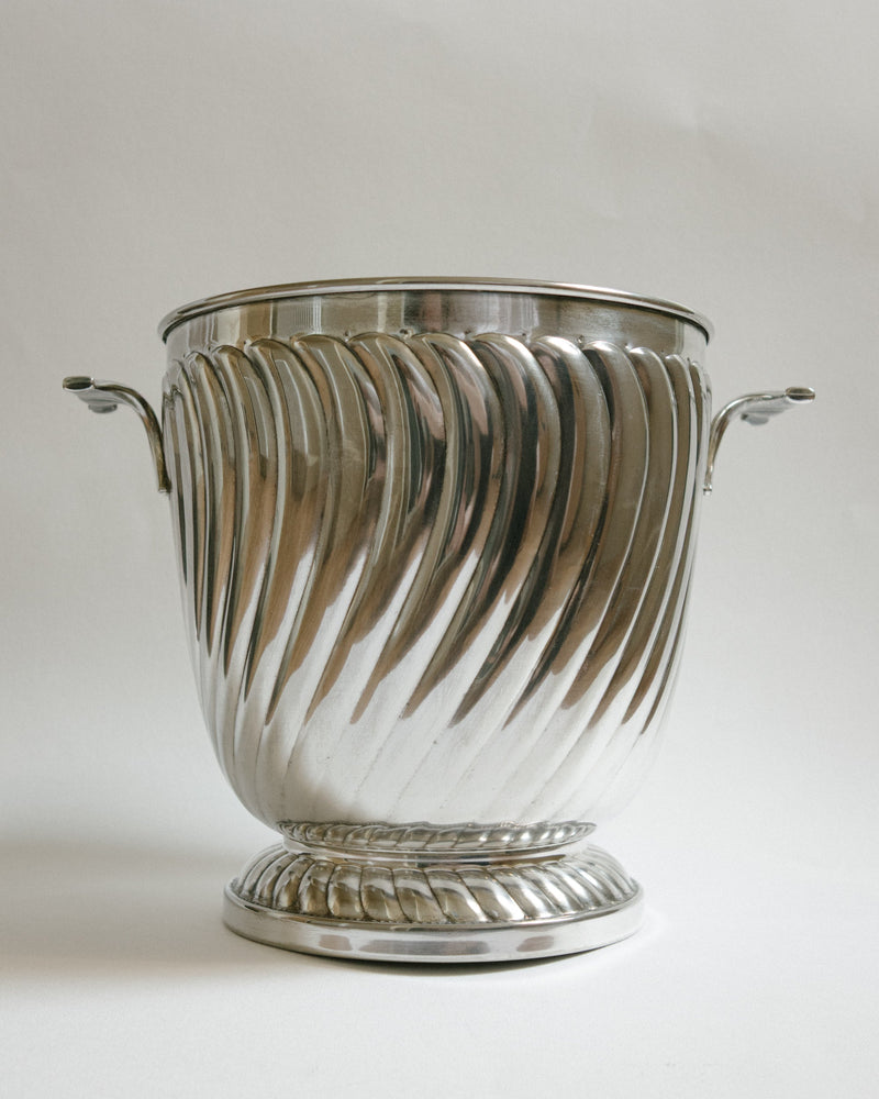 Italian Silver-Plated Ribbed Champagne Bucket, c. 1970s by Trove Paris | The Oblist