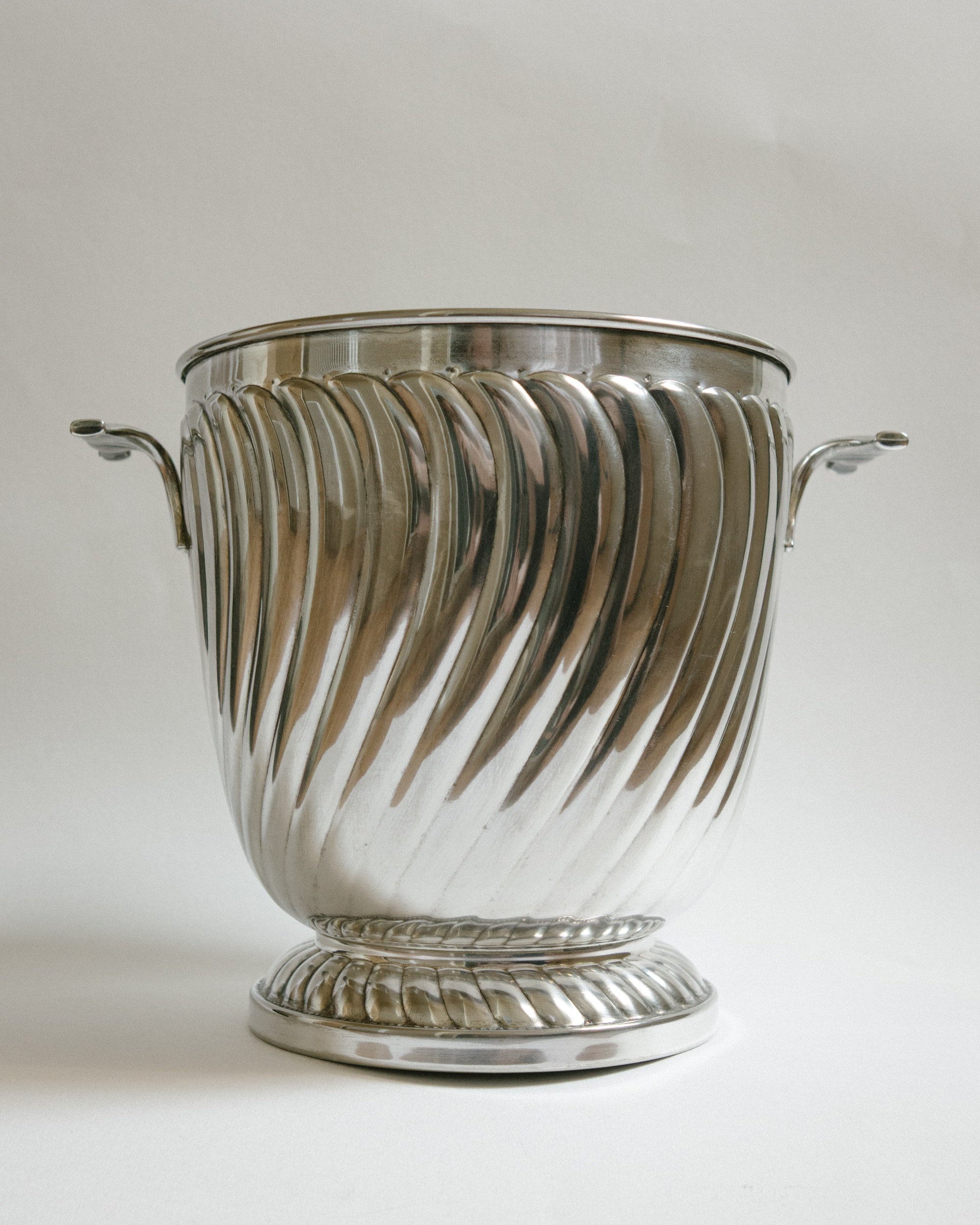Italian Silver-Plated Ribbed Champagne Bucket, c. 1970s by Trove Paris | The Oblist