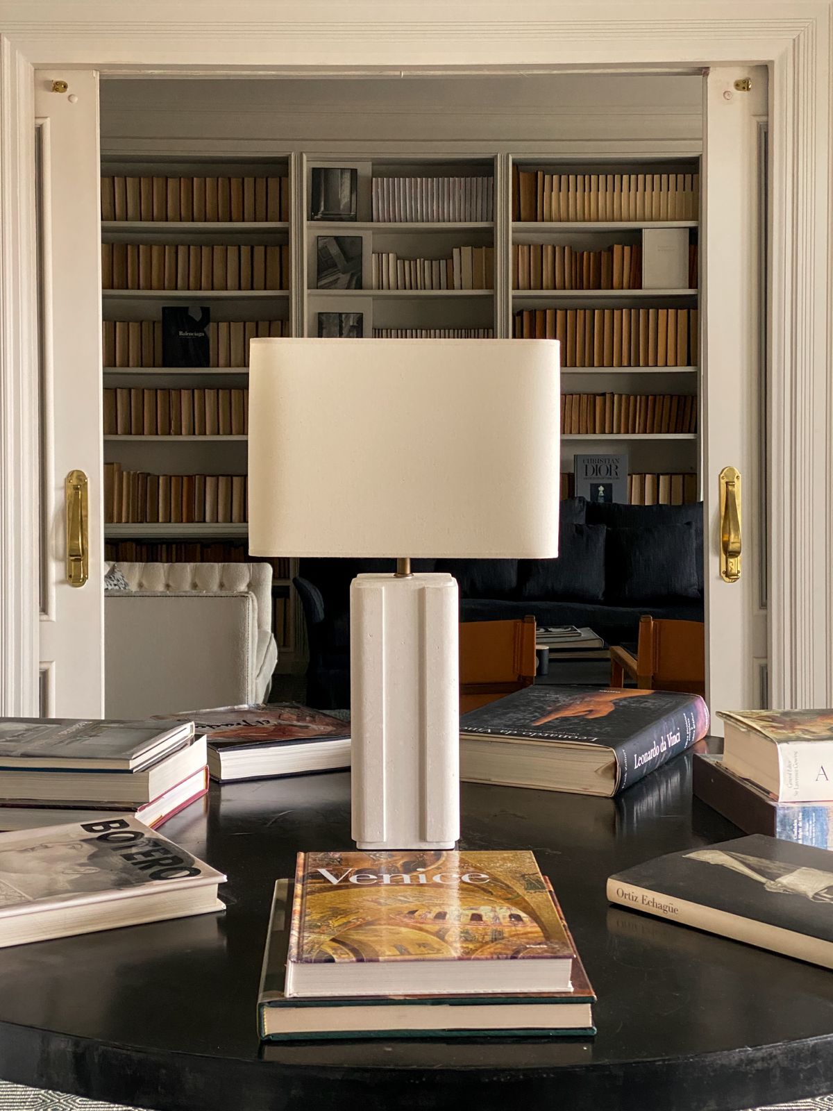 Margit Lamp — close-up of textured ceramic base on table