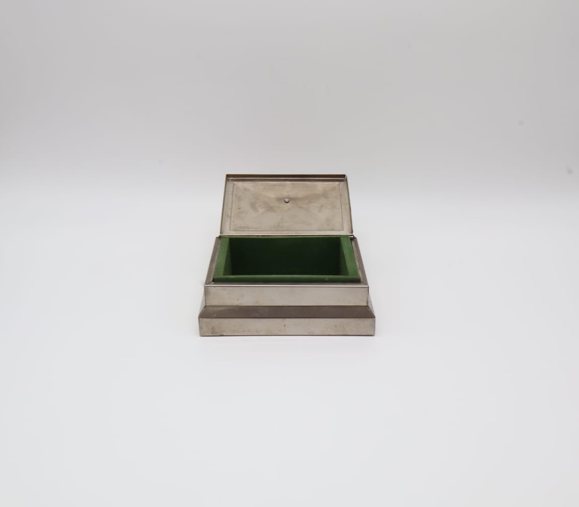 1930s Art Deco Silver-Plated Table Box – Germany — side angle