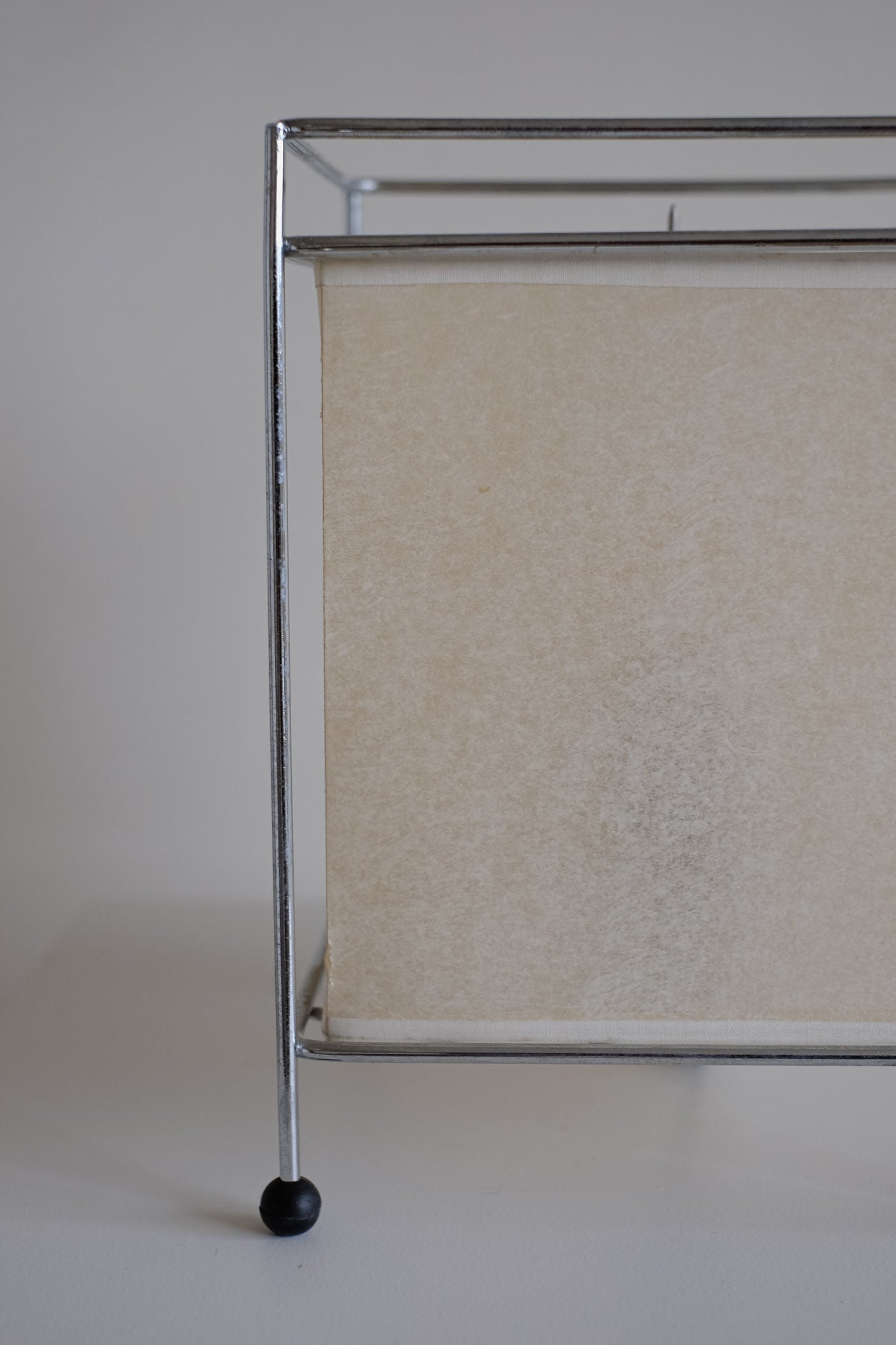 Japanese Rice Paper Table Lamp — close-up of rice paper shade and metal frame