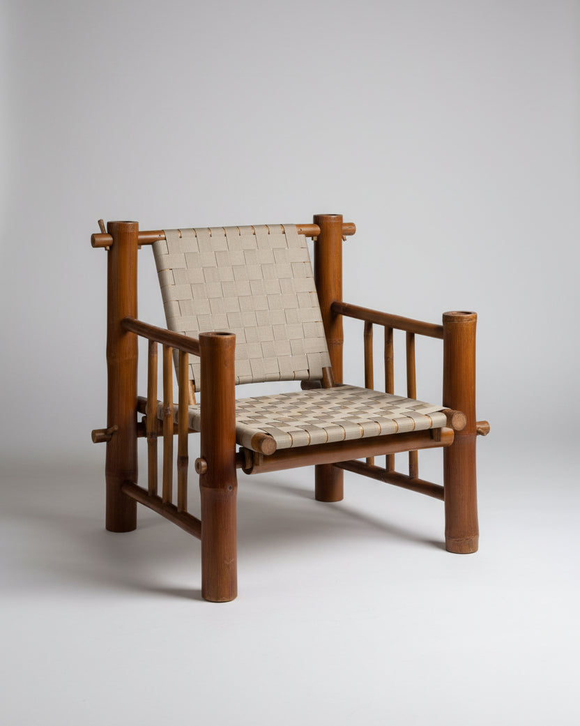 One-of-a-Kind Artist-Built Brutalist Bamboo Armchair, 1970s by OBJECT AGENCY | The Oblist