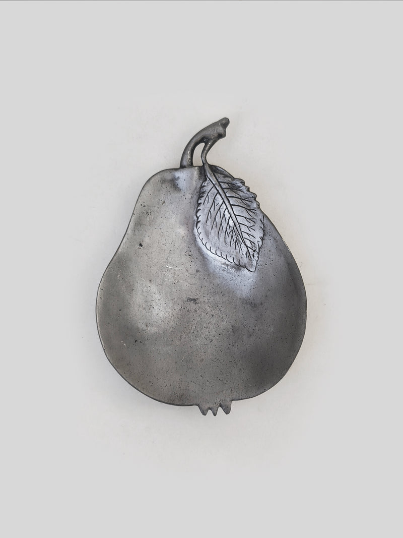 Pear pewter vide poche by Les Objoies | The Oblist — handcrafted pewter, gray color