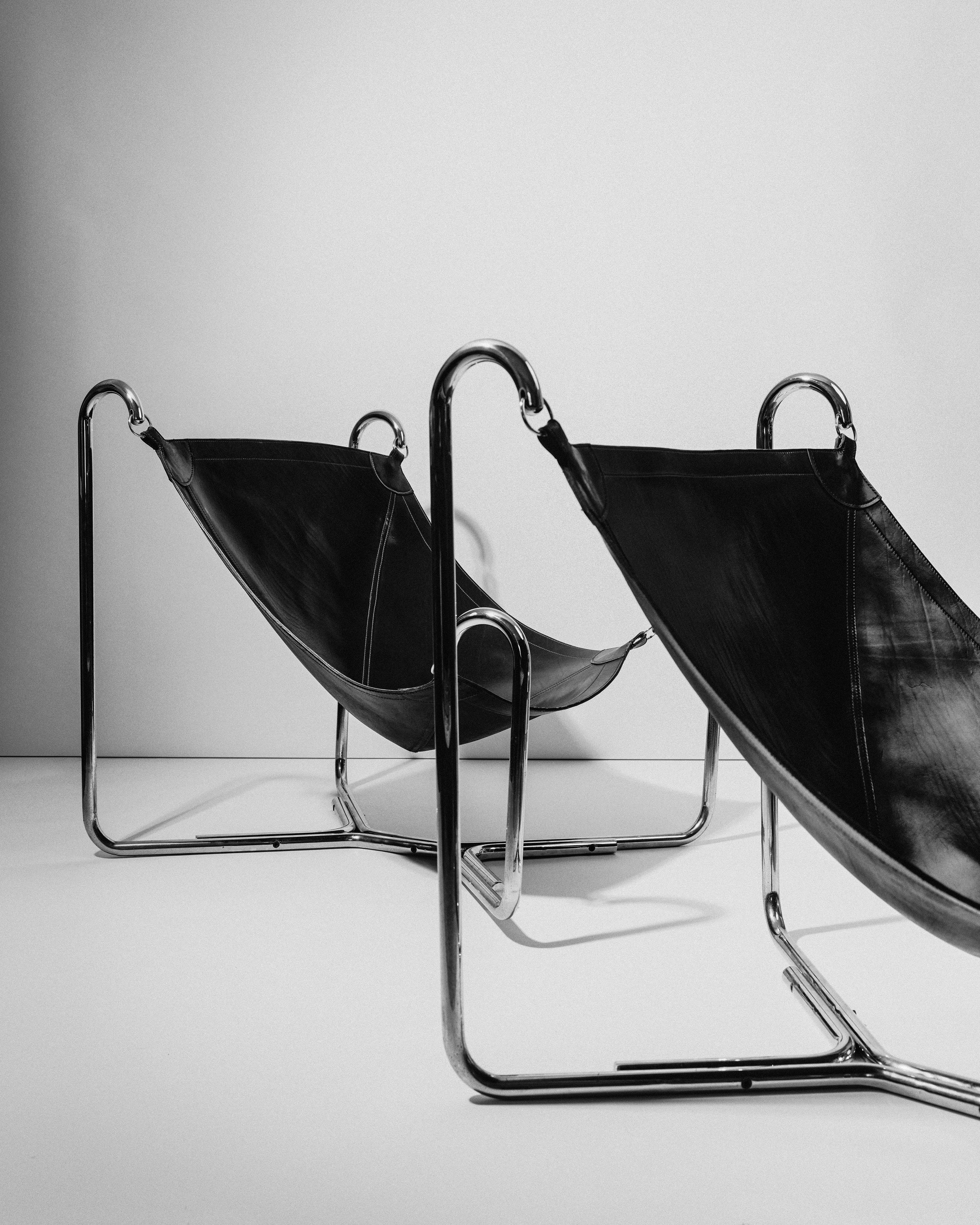 Gianni Pareschi & Ezio Didone, Baffo Lounge Chairs, Pair, Italy, 1969 — lifestyle setting