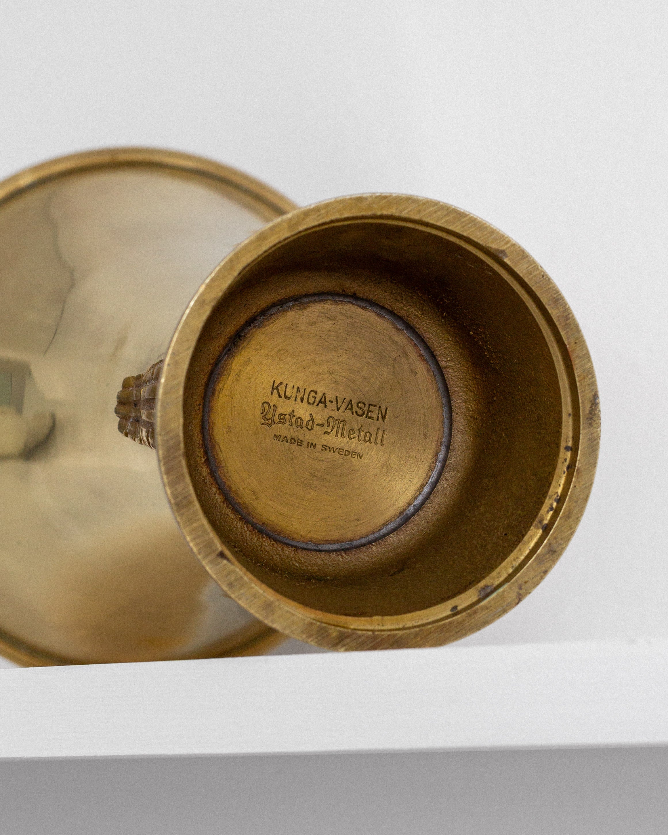 Grand Vase en Laiton Art Déco par Ystad-Metall, Années 1930