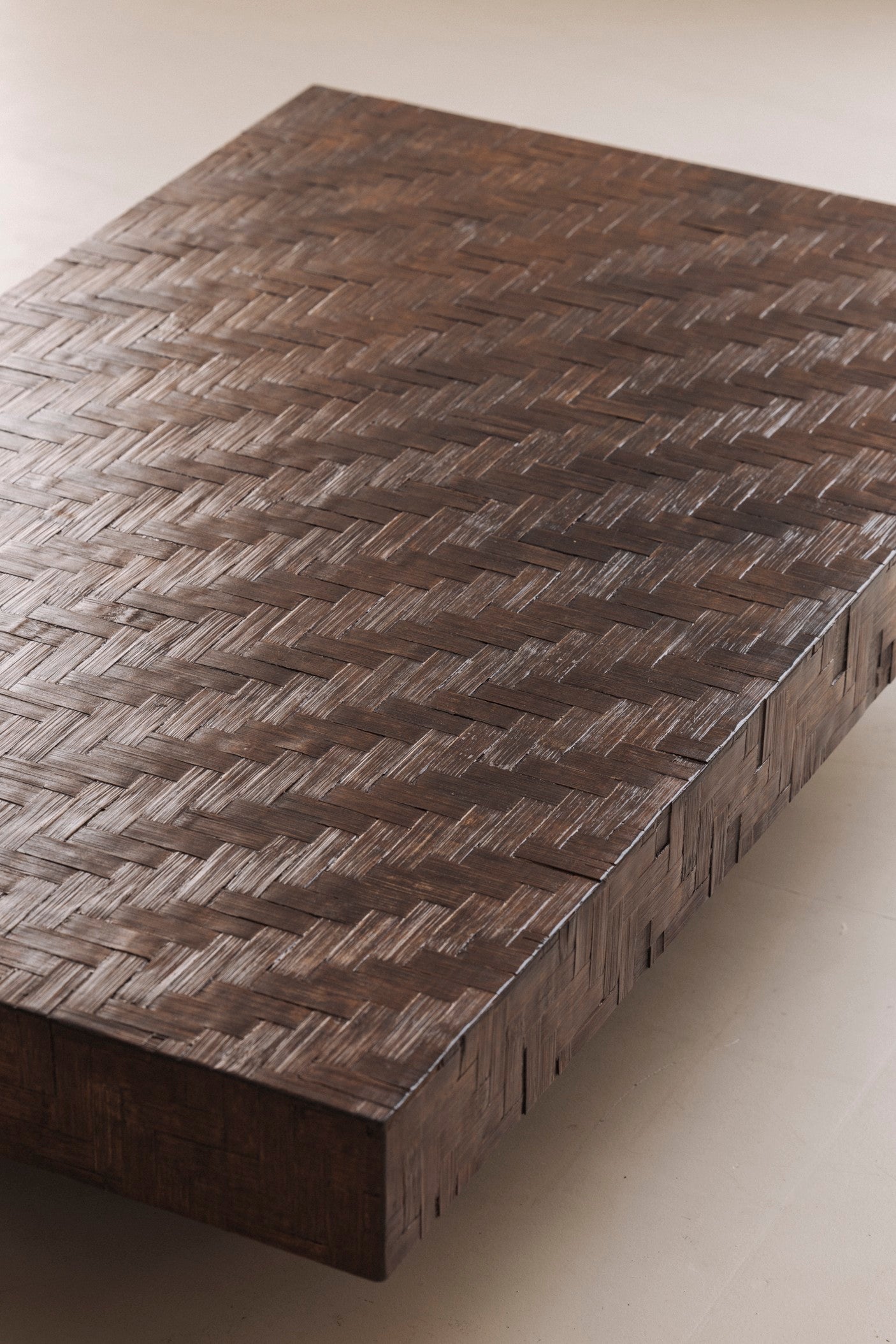 Rectangular Stained Bamboo Coffee Table, France 1960s — in context