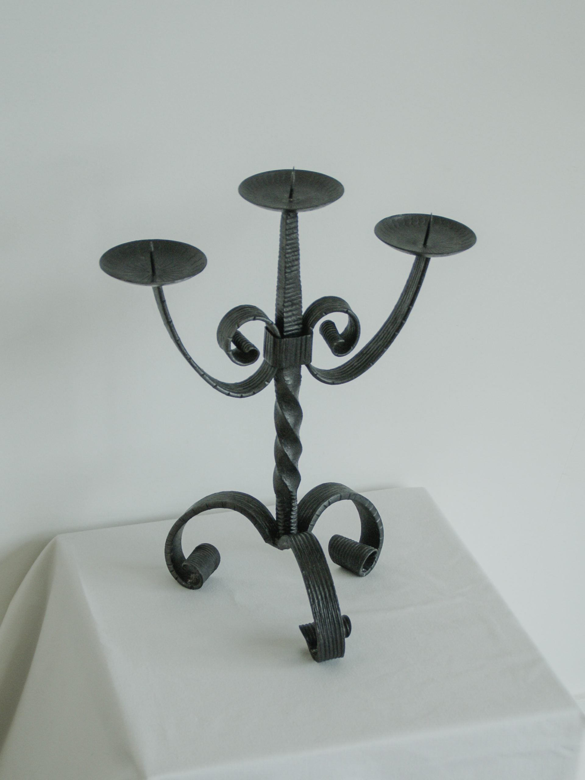 Tripod Cast Iron Candle Holder — side angle