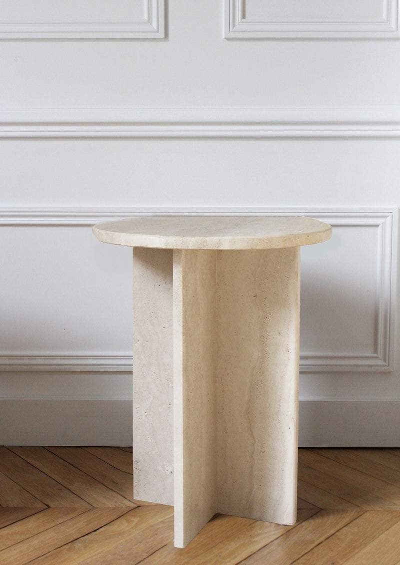 Rosie Travertine - Marble Coffee Table — detail view