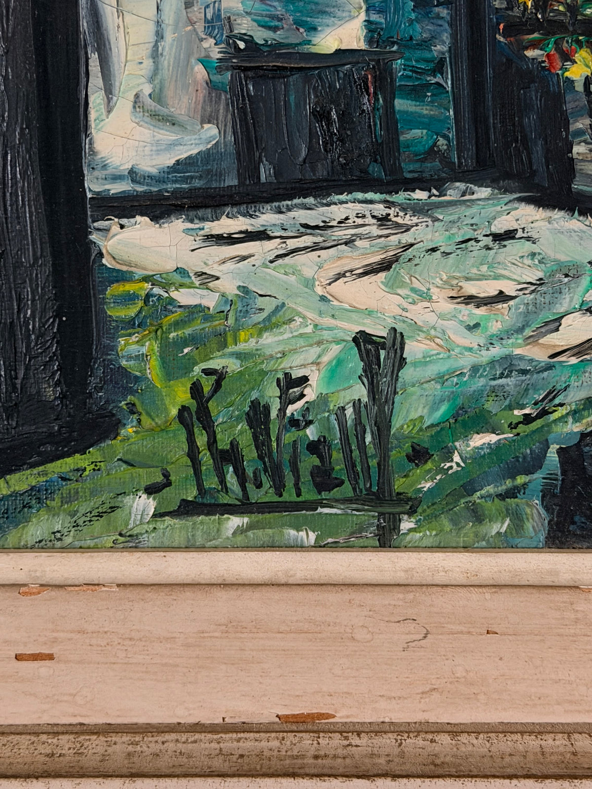 Oil on canvas, France, signed, 1963 — lifestyle setting