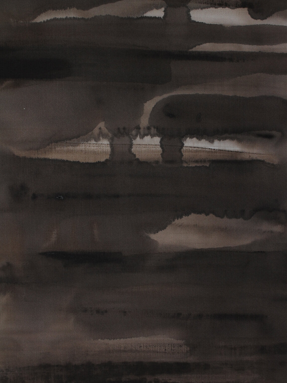 Horizontal Organic Lines In Brown By Karina Savonenko, 100x100cm — side angle