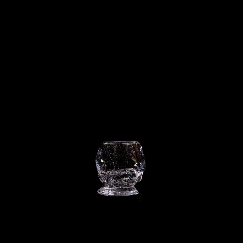 Organic Round Table Glass — close-up of textured clear glass surface