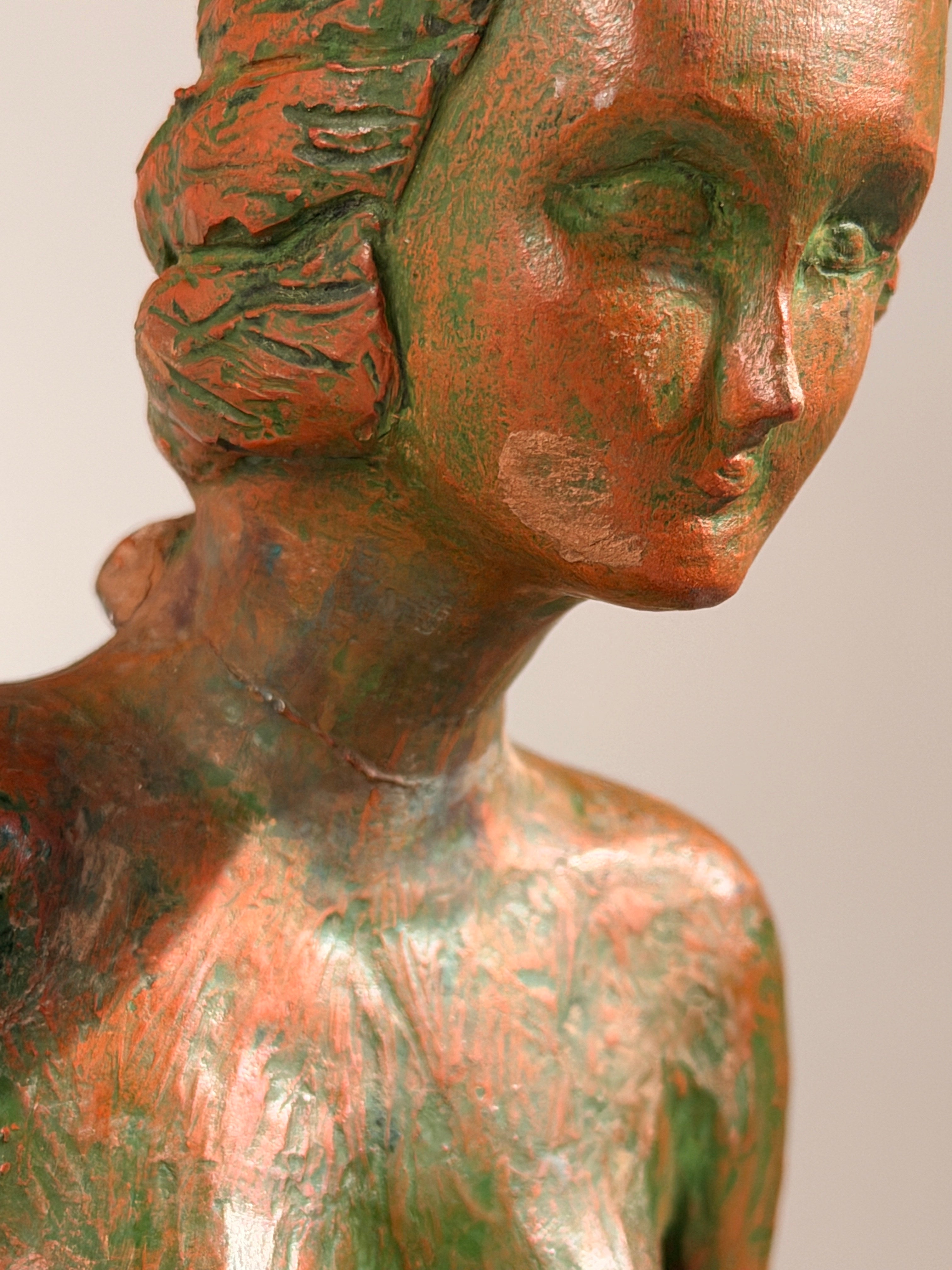 Seated female nude on a rock, terracotta, G. Lenaerts, circa 1930 — alternate view