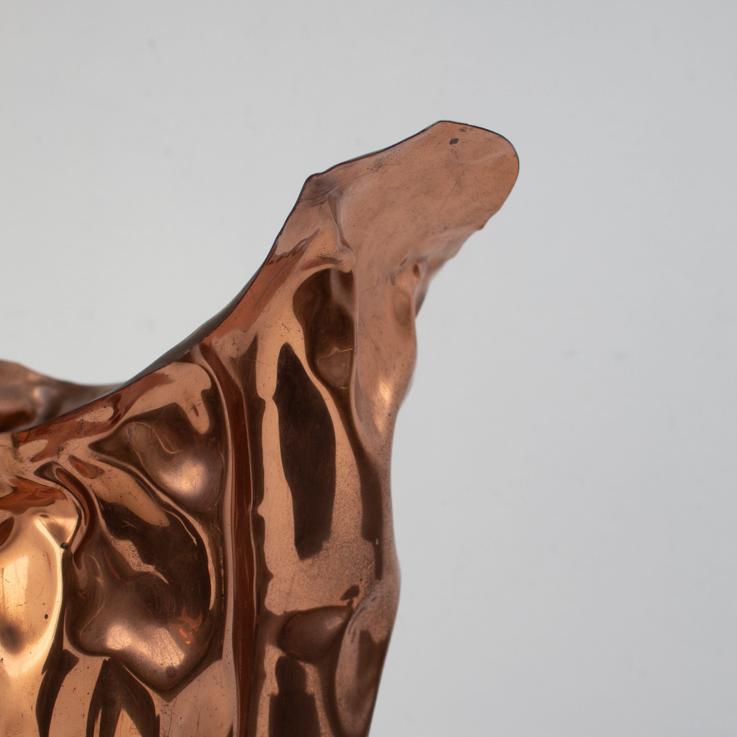Bragalini Hammered Copper Vase — top view highlighting textured copper surface