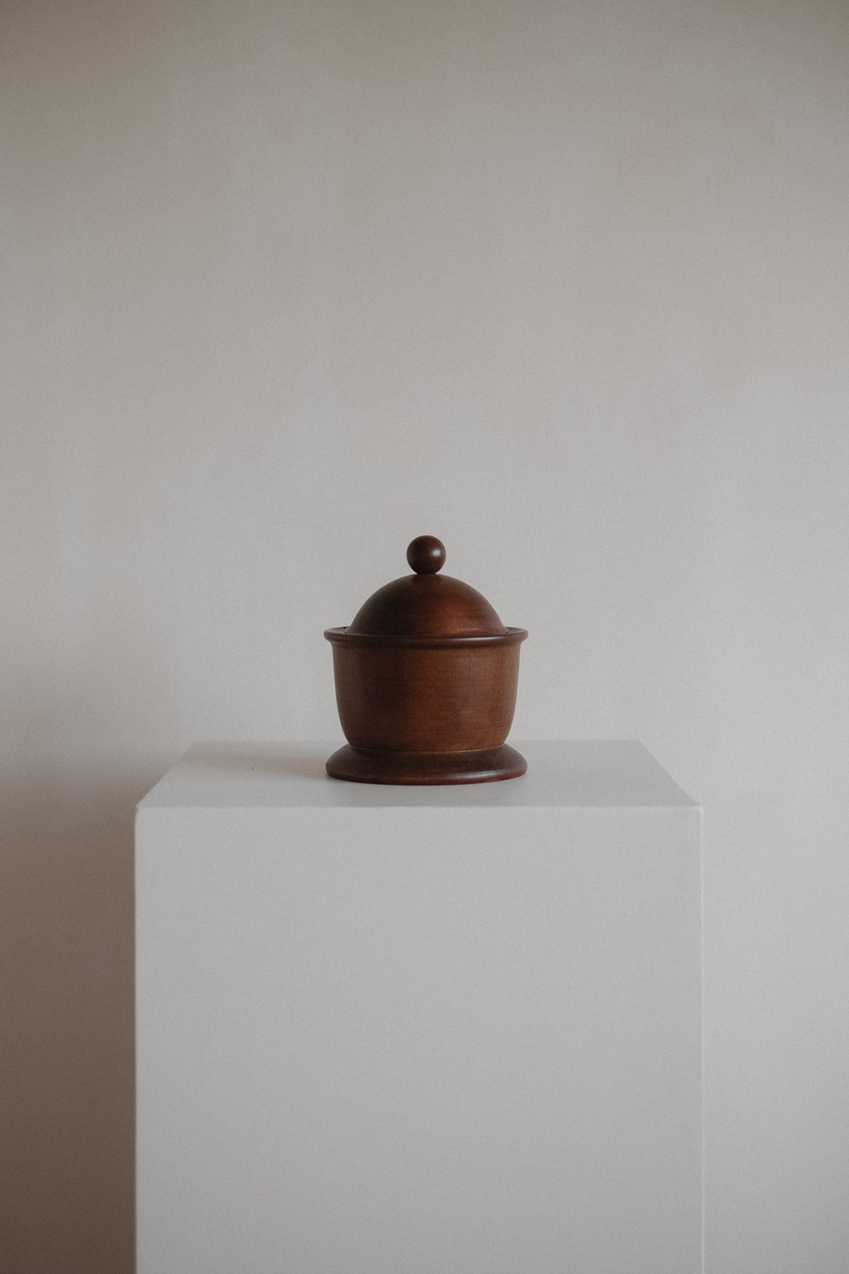 Handcrafted Wooden Storage Jar — detail view