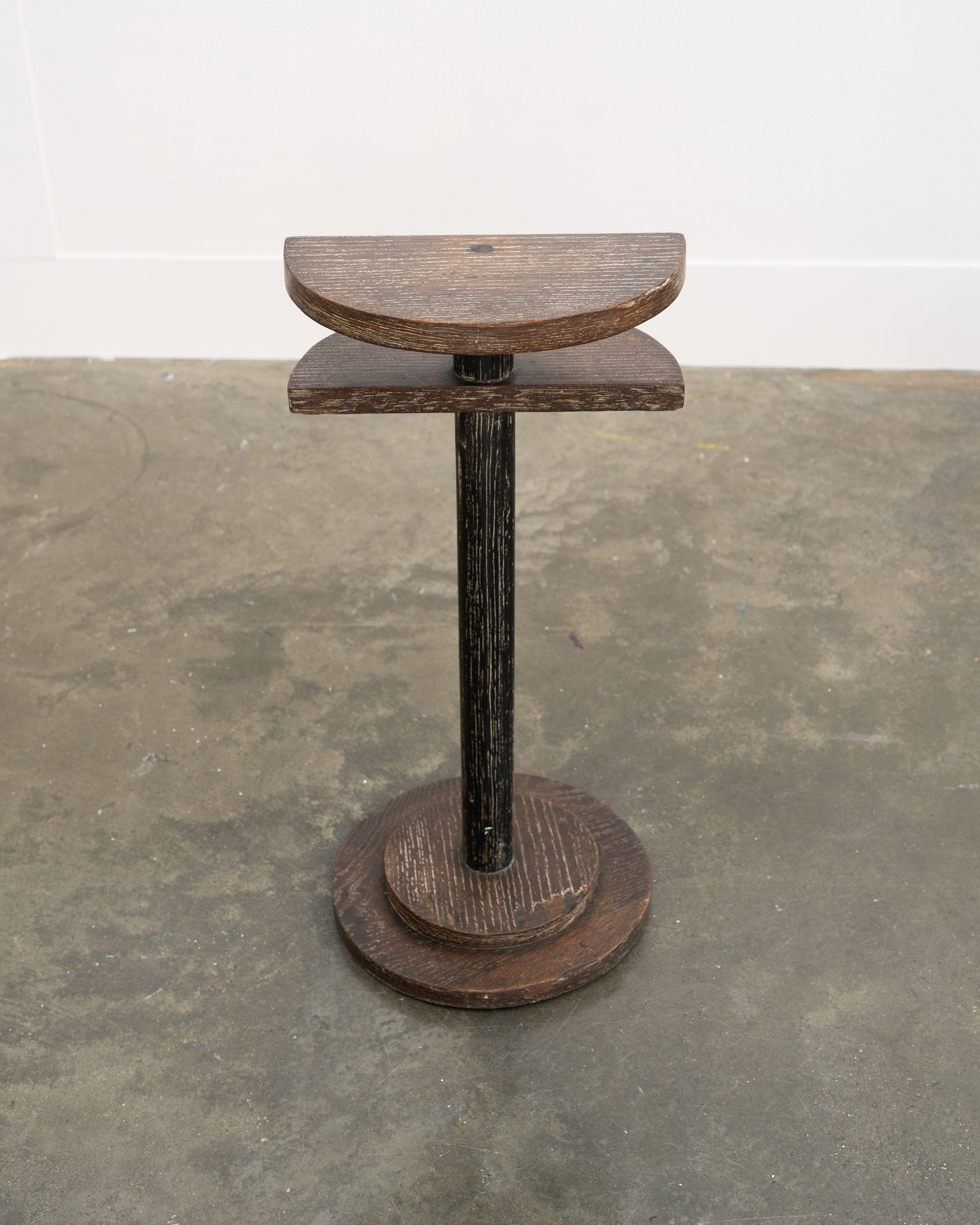 Modernist Cerused Oak Side Table — detail view