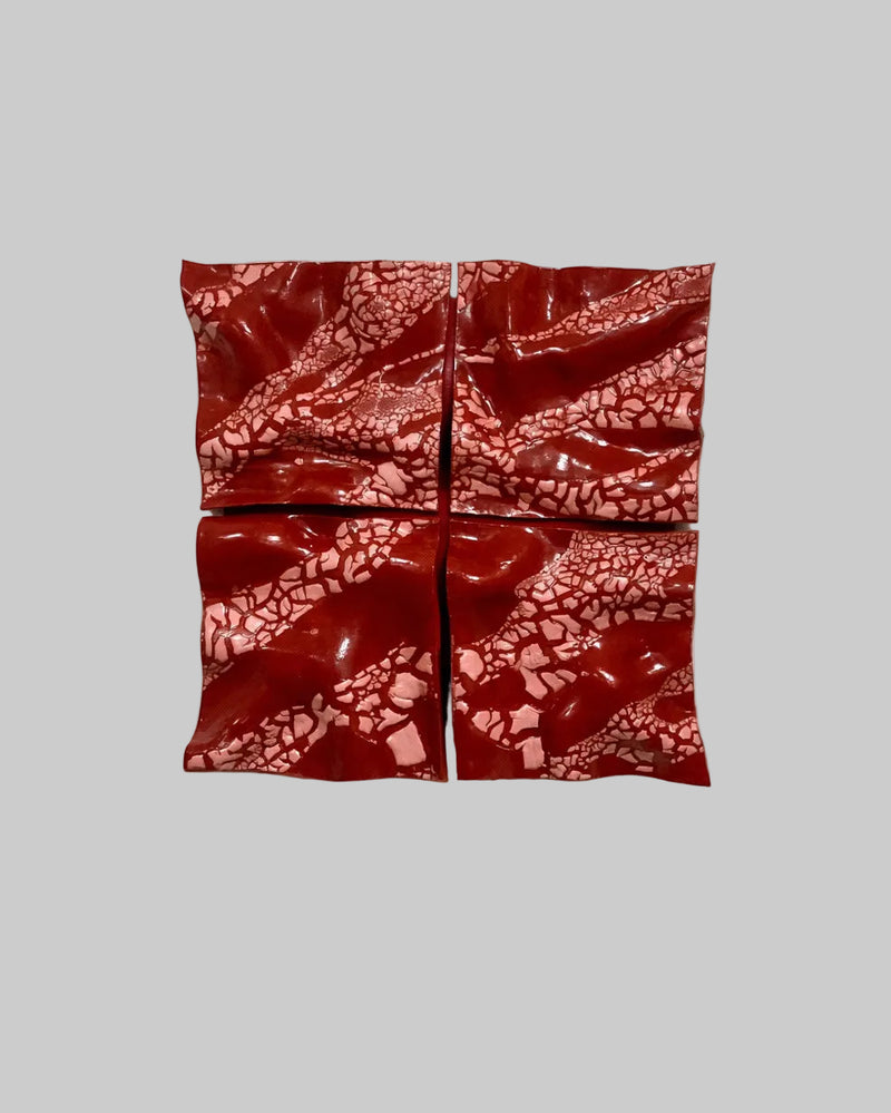Red Ceramic Wall Sculpture by Astrid Öhman | The Oblist — handcrafted red ceramic design