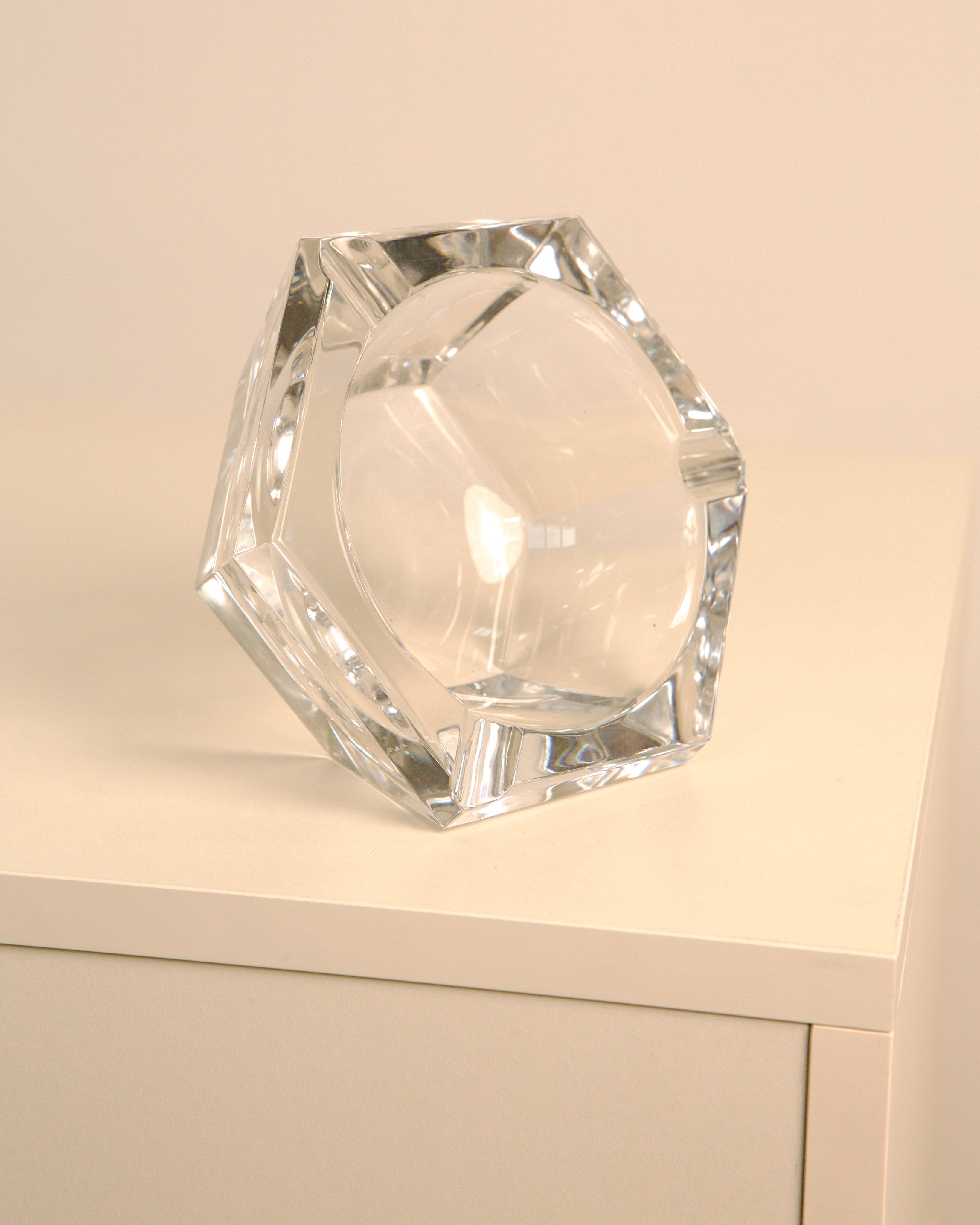 Cendrier en cristal italien "Diamant" des années 60