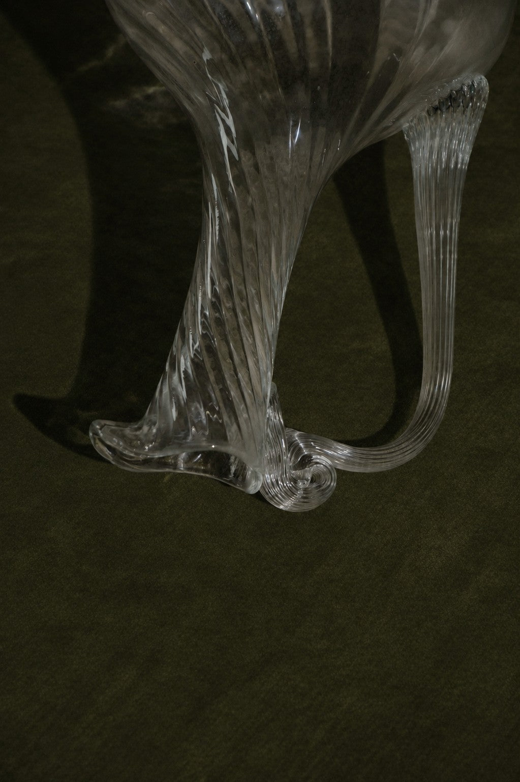 Hand-Blown Vintage Glass Pitcher — side angle