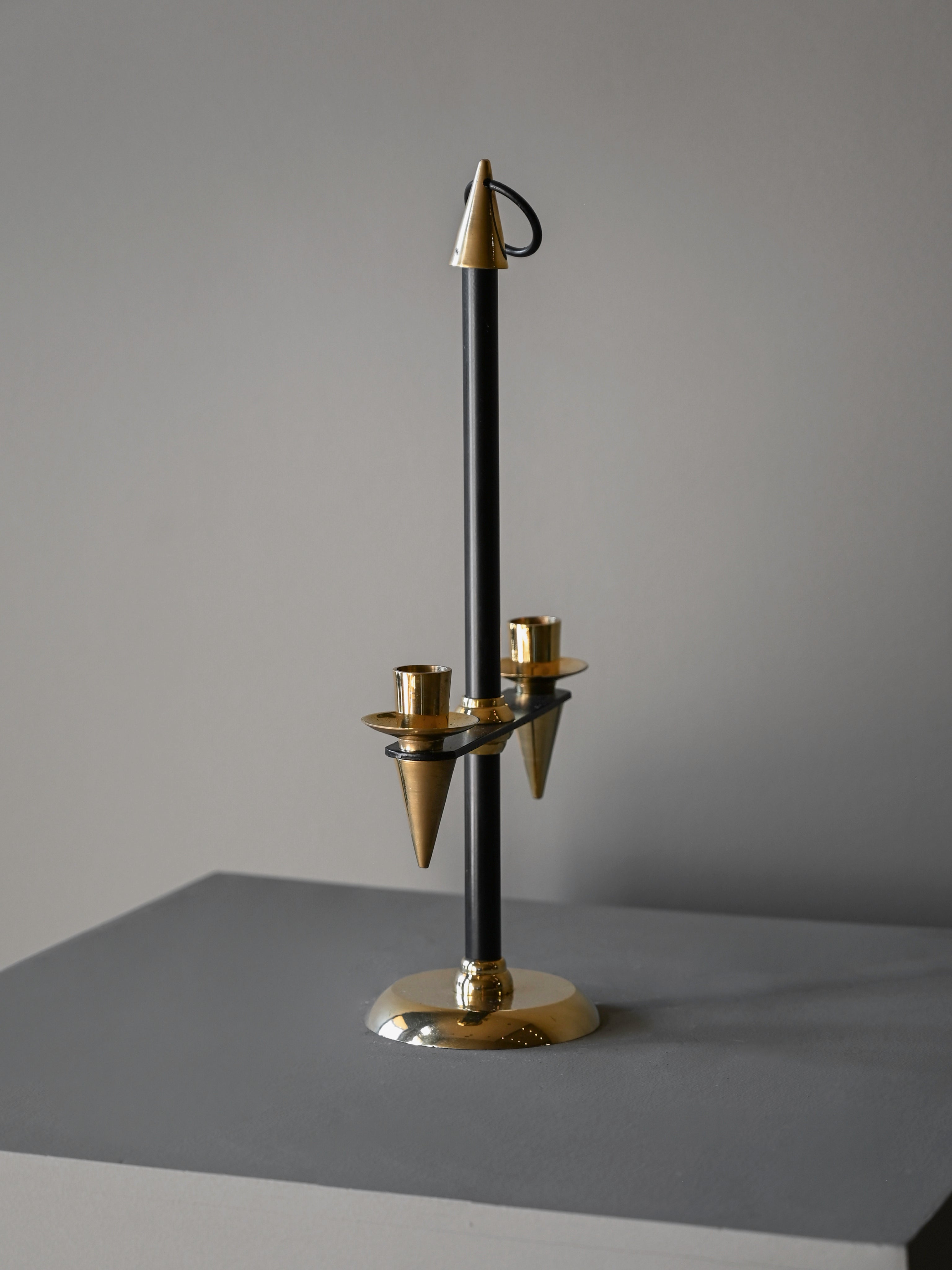 Pair of Mid-Century Italian Candlesticks — side angle