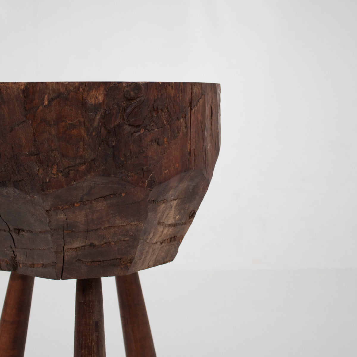 Rustic Tripod Wooden Side Table — additional view