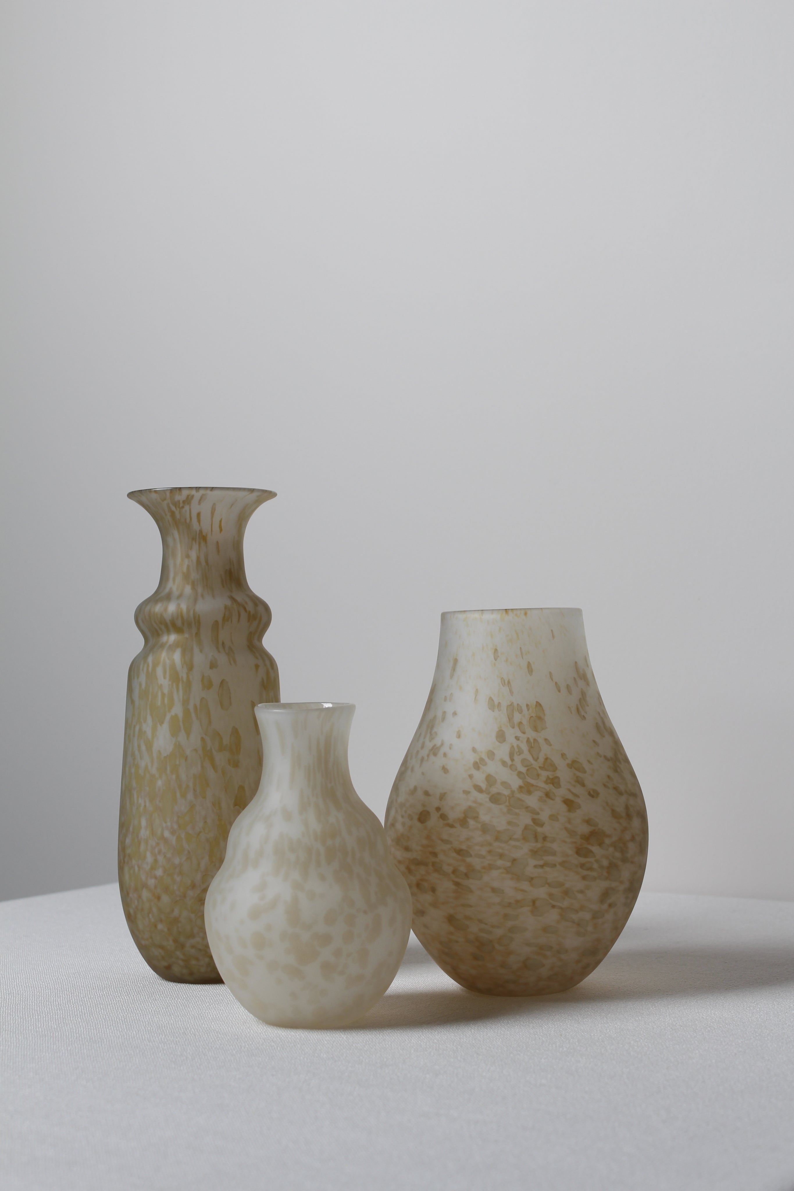 Large Speckled Vase in Caramel — side angle