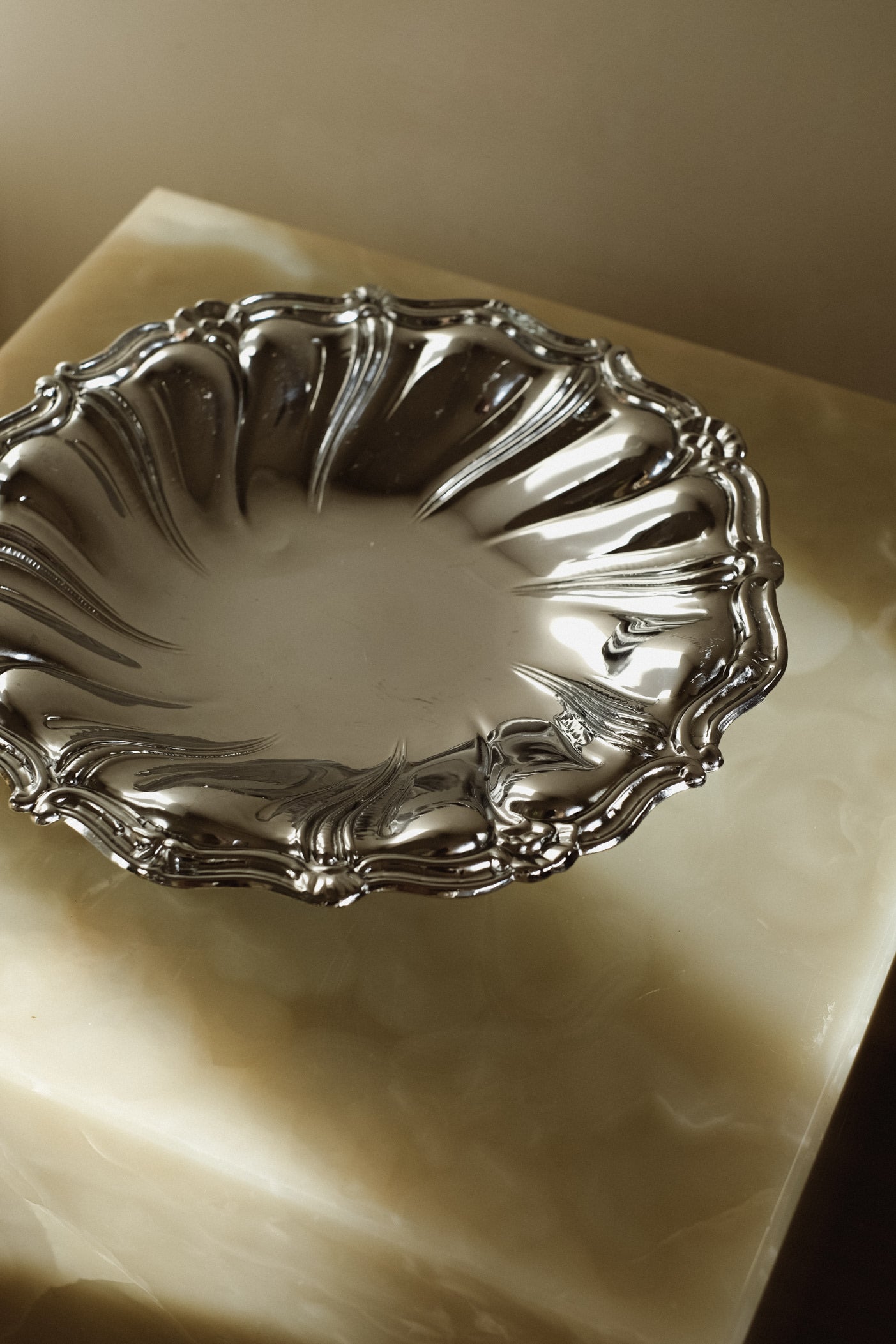 Italian Decorative Bowl — top view on marble surface