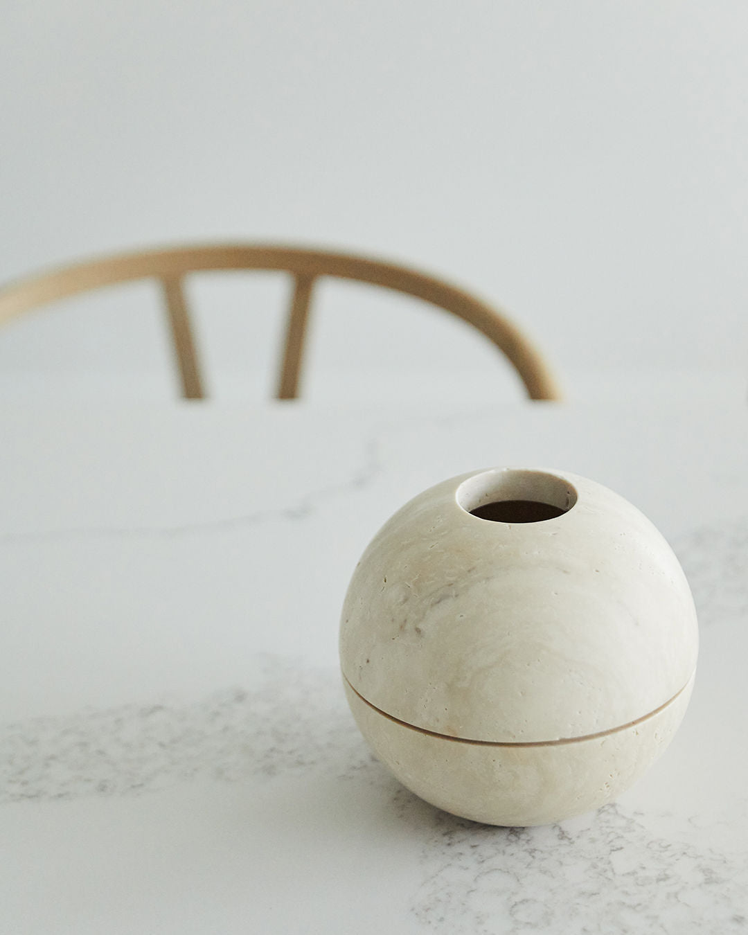 Incense Holder in Travertine Stone — in context
